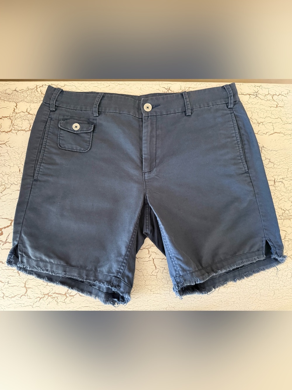 G1 Goods Women’s Linen Blend Frayed Hem Shorts | Size 8